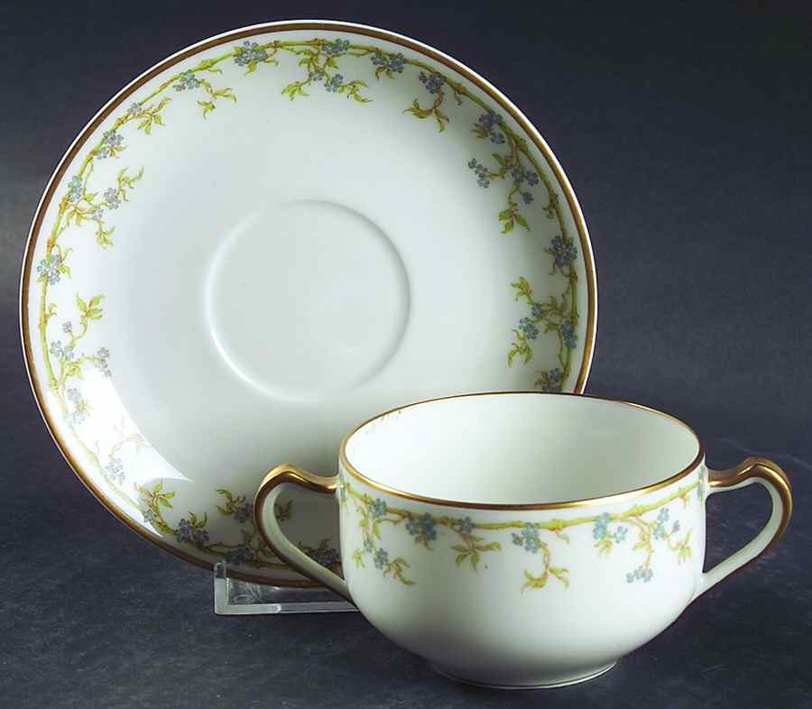Schleiger 548A Flat Bouillon Cup & Saucer by Haviland-1