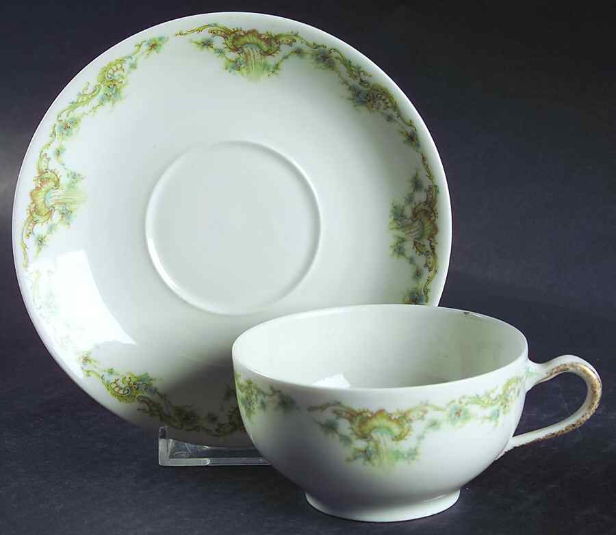 Schleiger 599f Flat Cup & Saucer Set by Haviland-1