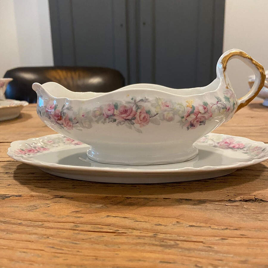 Schleiger 608b Gravy Boat & Underplate by Haviland-1