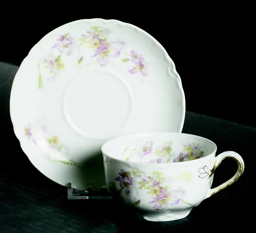 Schleiger 656c Flat Cup & Saucer Set by Haviland-1