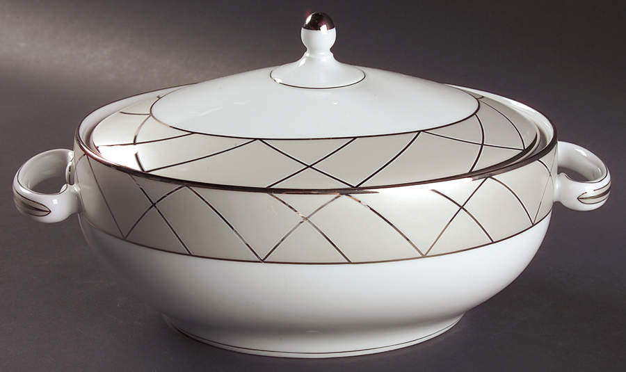 Clair De Lune (Platinum Arches) Tureen &  Lid by Haviland-1