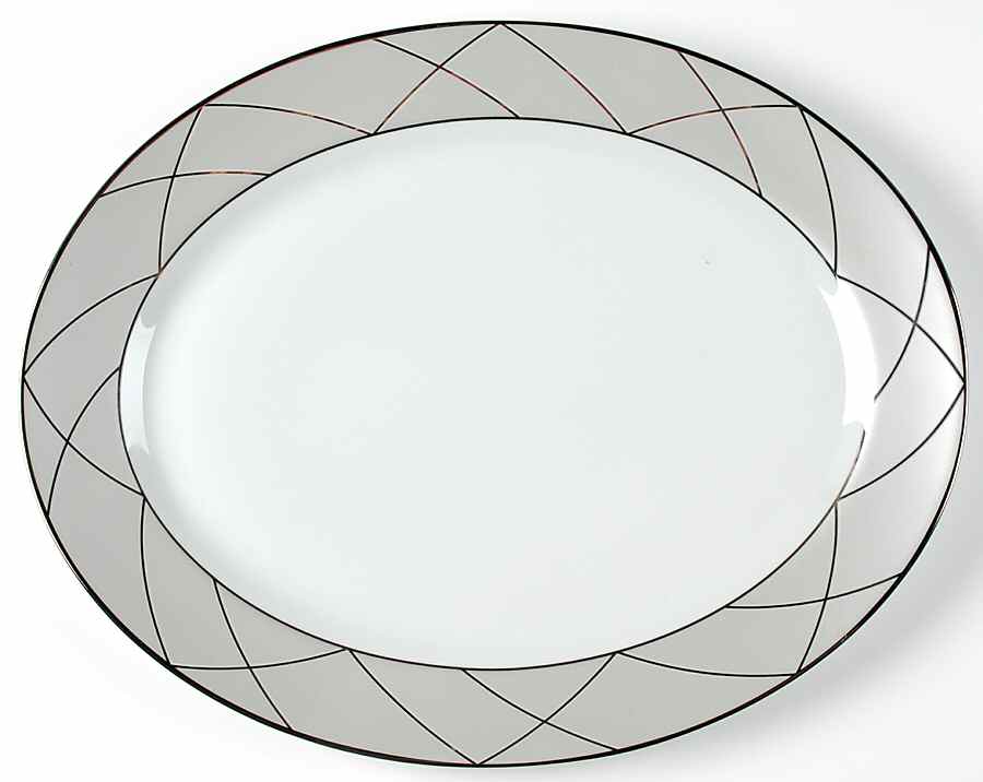 Clair De Lune (Platinum Arches) 15" Oval Serving Platter by Haviland-1