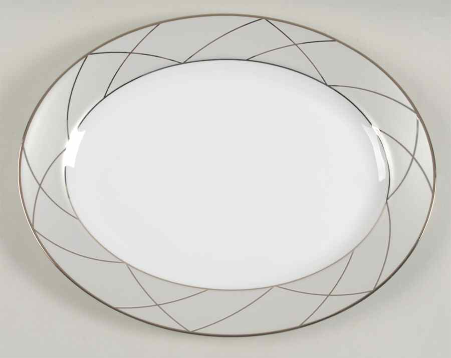 Clair De Lune (Platinum Arches) 13" Oval Serving Platter by Haviland-1