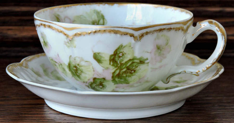 Schleiger 665 Flat Cup & Saucer Set by Haviland-1