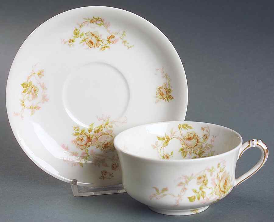 Schleiger 666c Flat Cup & Saucer Set by Haviland-1