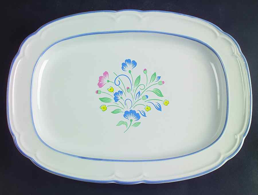 Floral Expressions(Mexico, Floral Center) 12" Oval Serving Platter by Hearthside-1