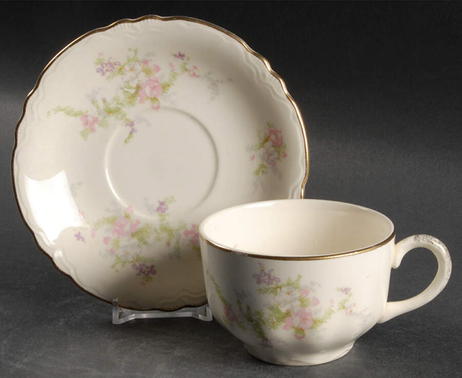 Calais Flat Cup & Saucer Set by Homer Laughlin -1