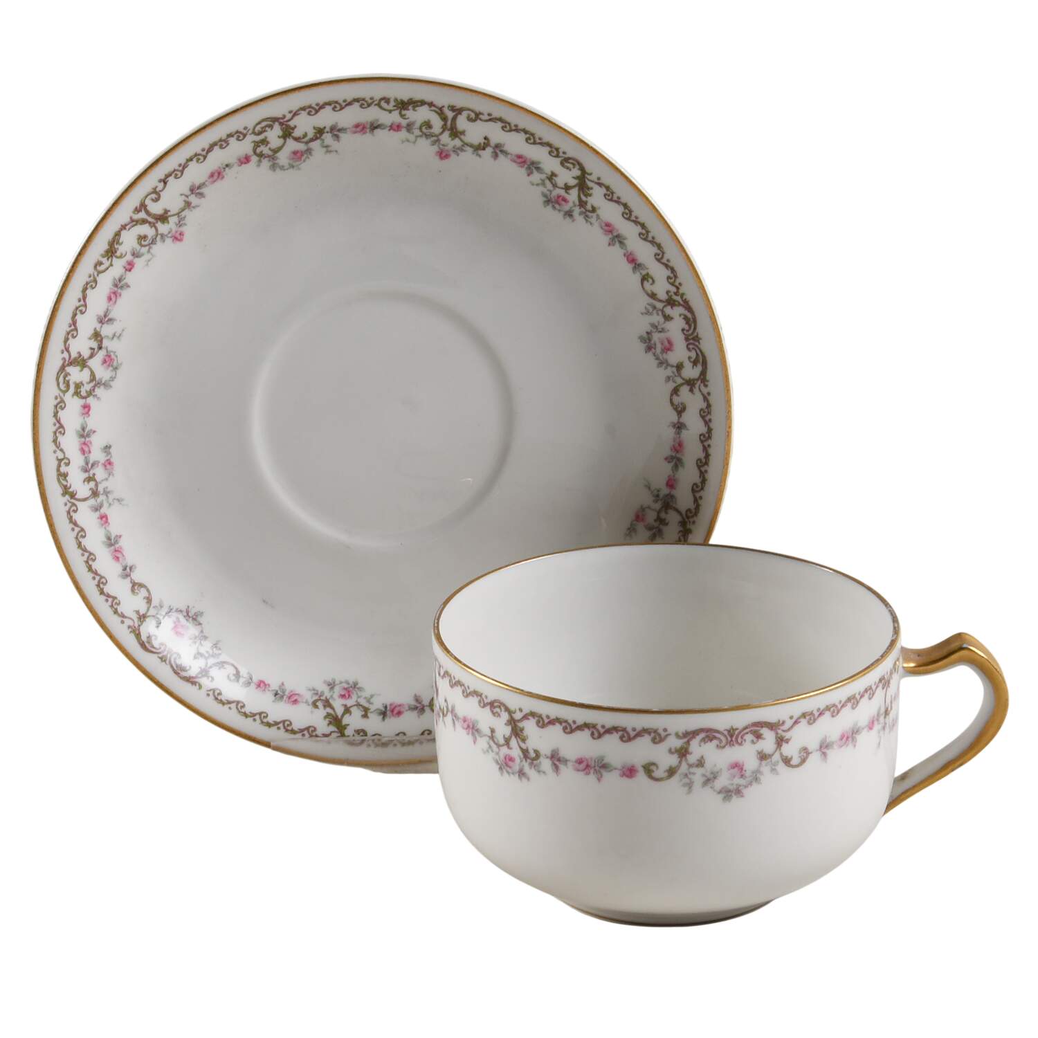 Schleiger 763a Flat Cup & Saucer Set by Haviland-1