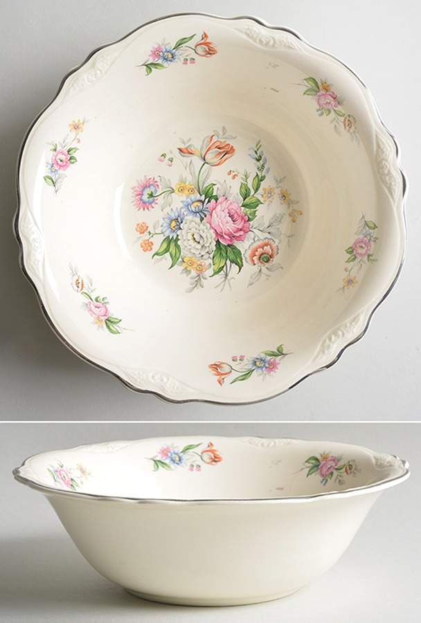 M212 (Virginia Rose) 8" Round Vegetable Bowl by Homer Laughlin -1