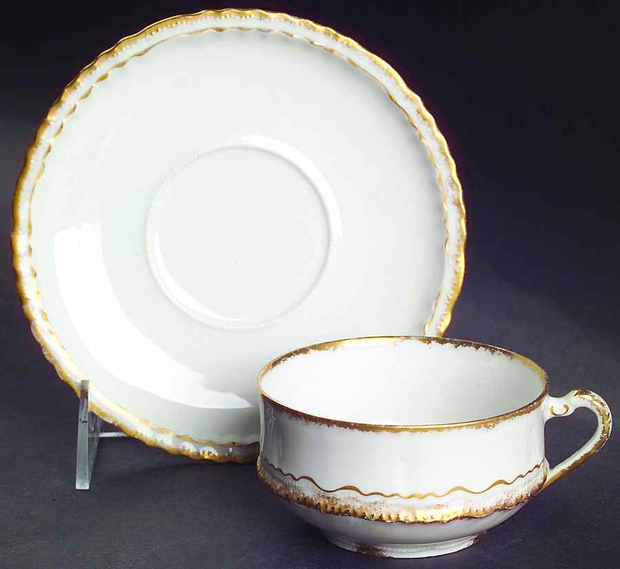 Schleiger 824 Flat Cup & Saucer Set by Haviland-1
