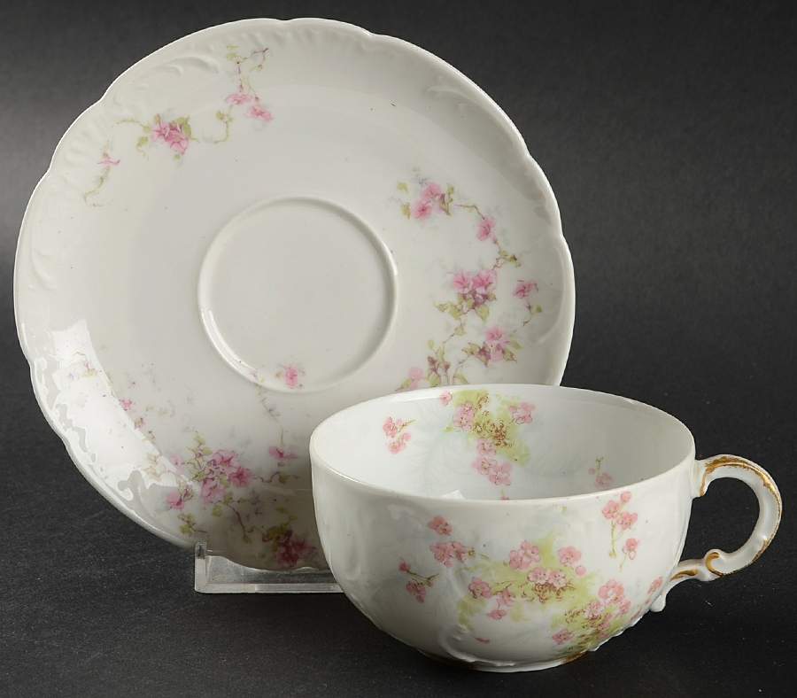 Schleiger 836e Flat Cup & Saucer Set by Haviland-1