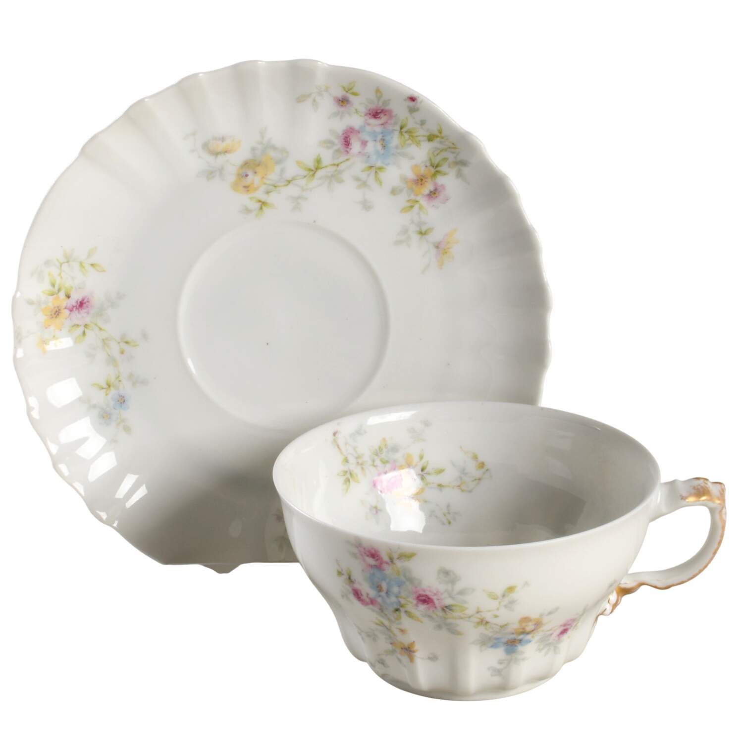 Schleiger 838a Flat Cup & Saucer Set by Haviland-1