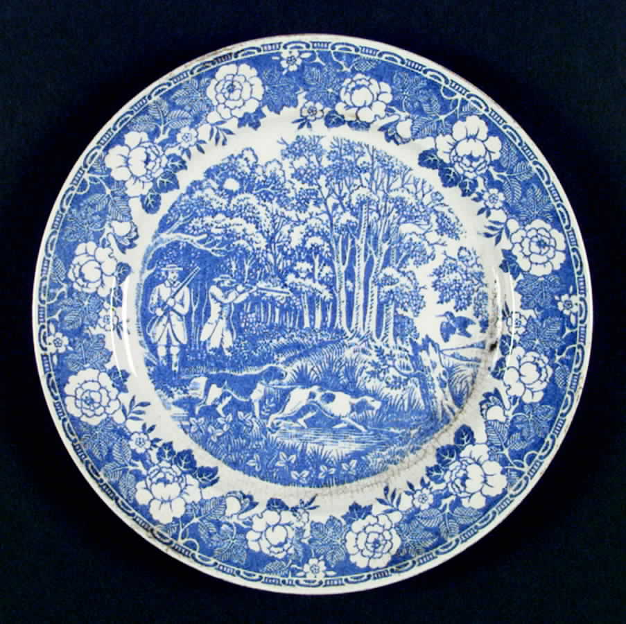 American Subjects Blue (Smooth) Dinner Plate by Homer Laughlin -1