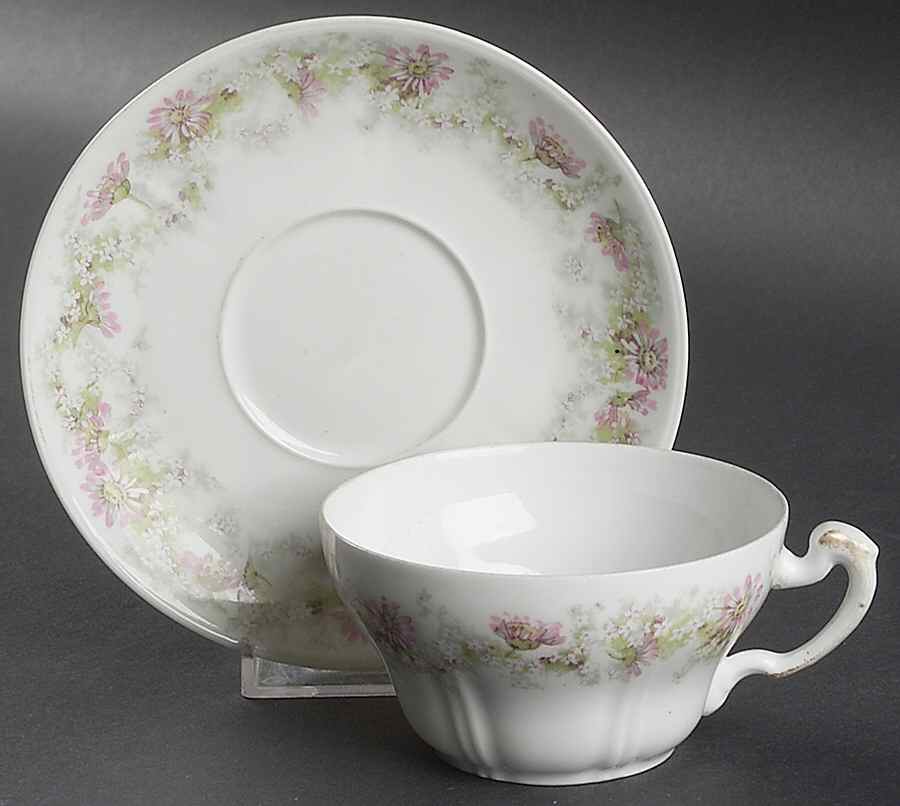 Schleiger 854c Flat Cup & Saucer Set by Haviland-1