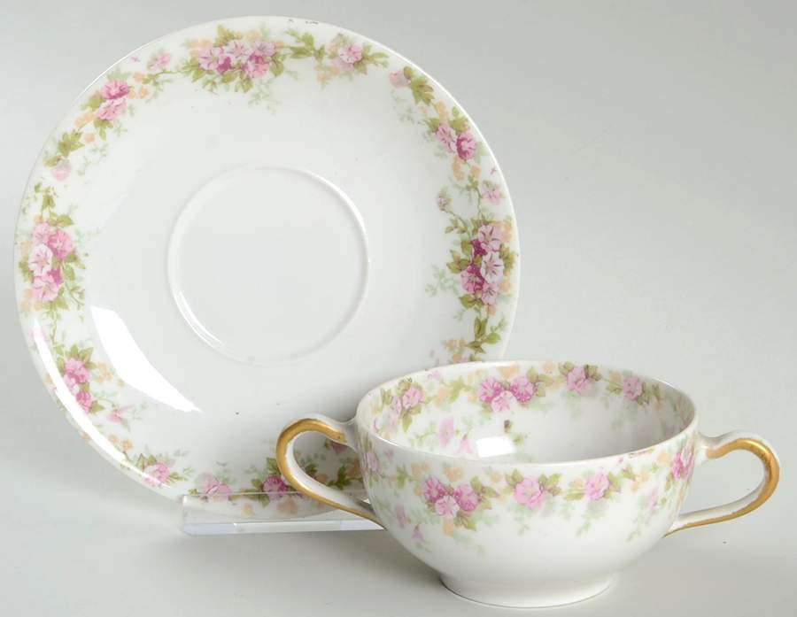 Schleiger 855 Flat Bouillon Cup & Saucer by Haviland-1