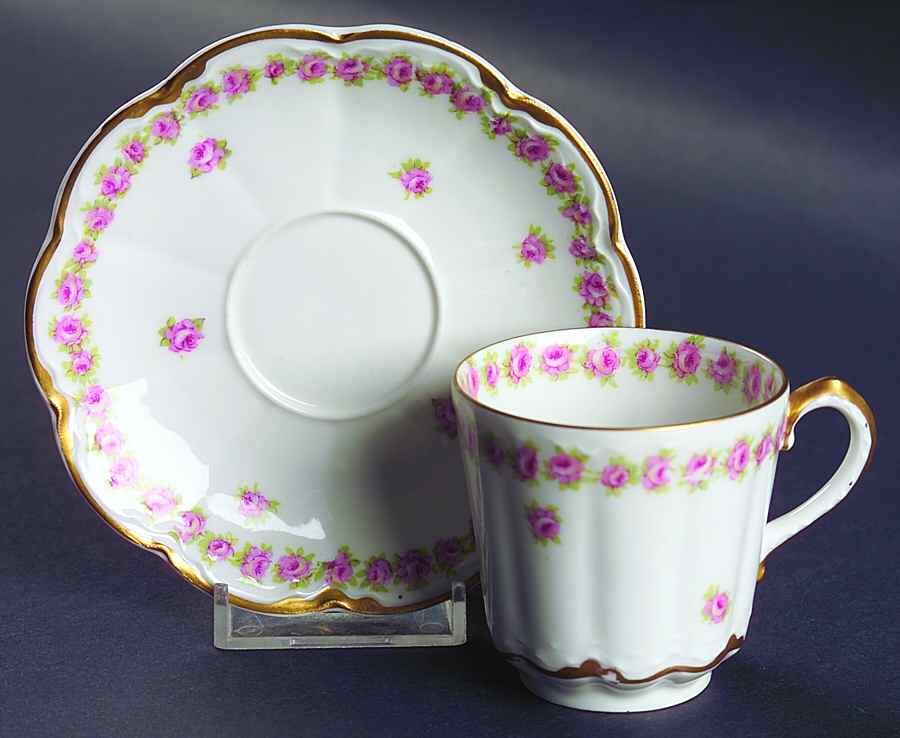 Schleiger 873a Flat Demitasse Cup & Saucer Set by Haviland-1
