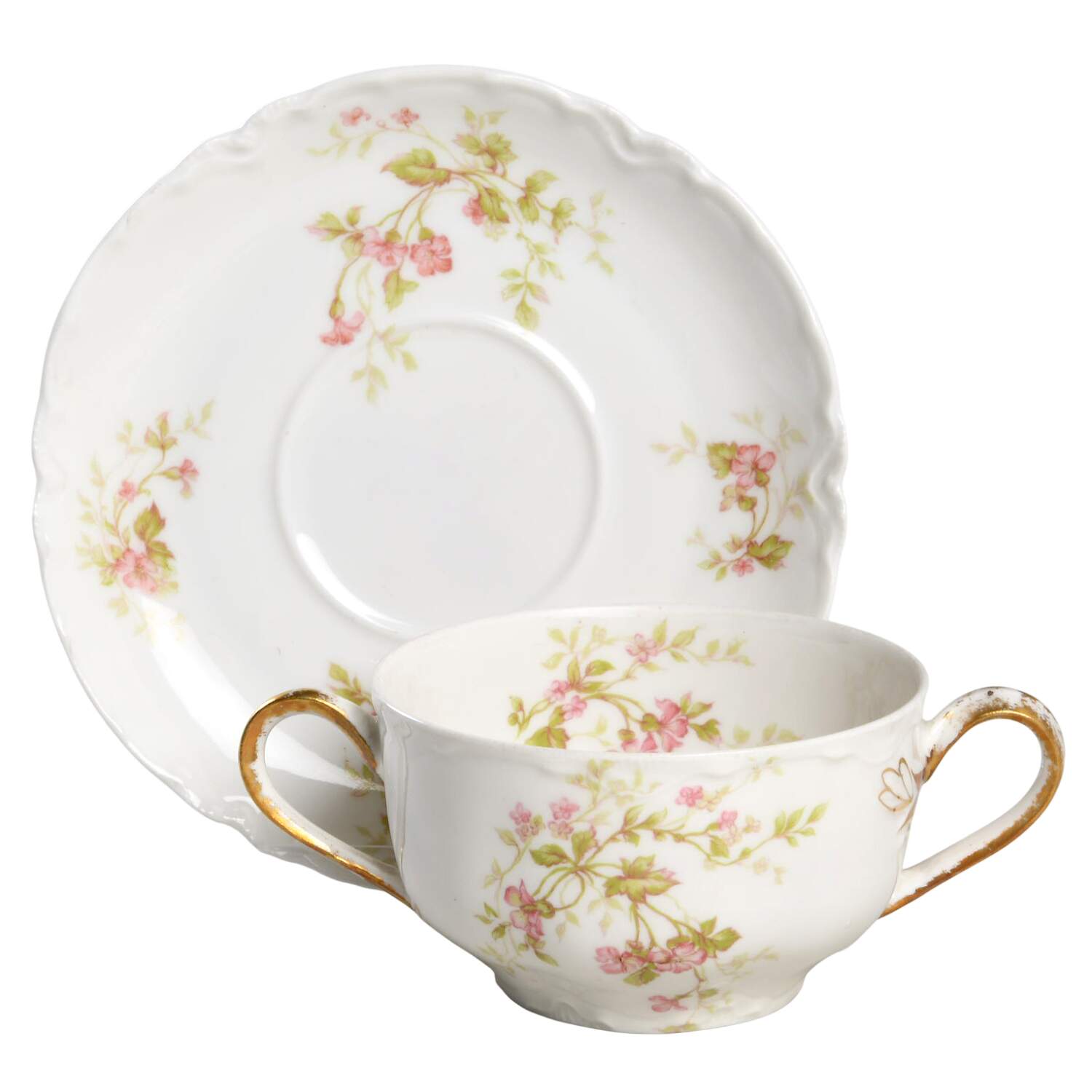 Schleiger 904C Flat Bouillon Cup & Saucer by Haviland-1