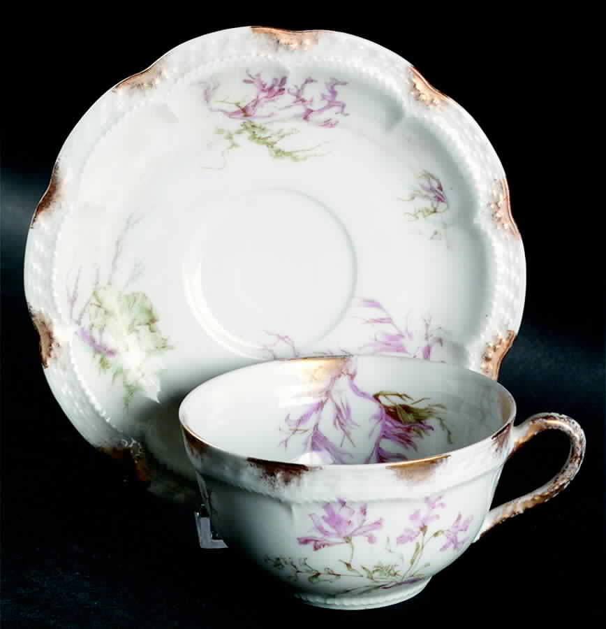 Schleiger 907a Flat Cup & Saucer Set by Haviland-1