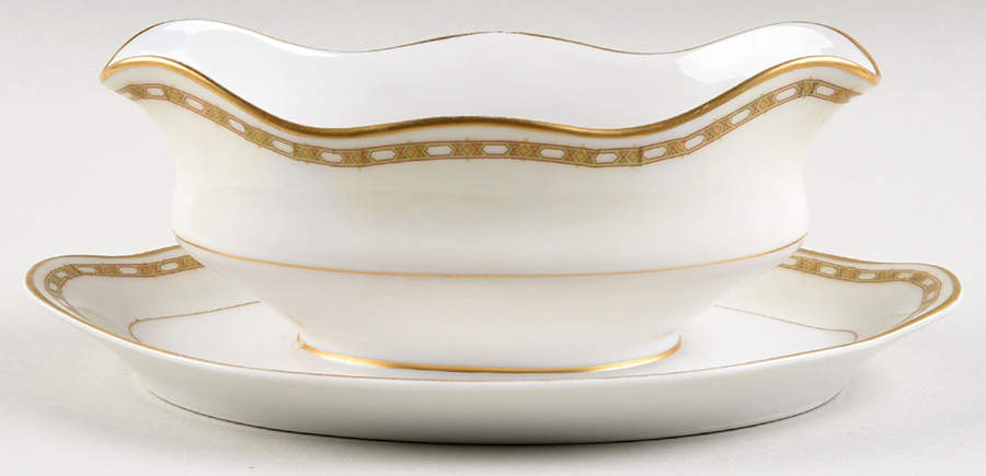 Patricia Gravy Boat with Attached Underplate by Haviland-1