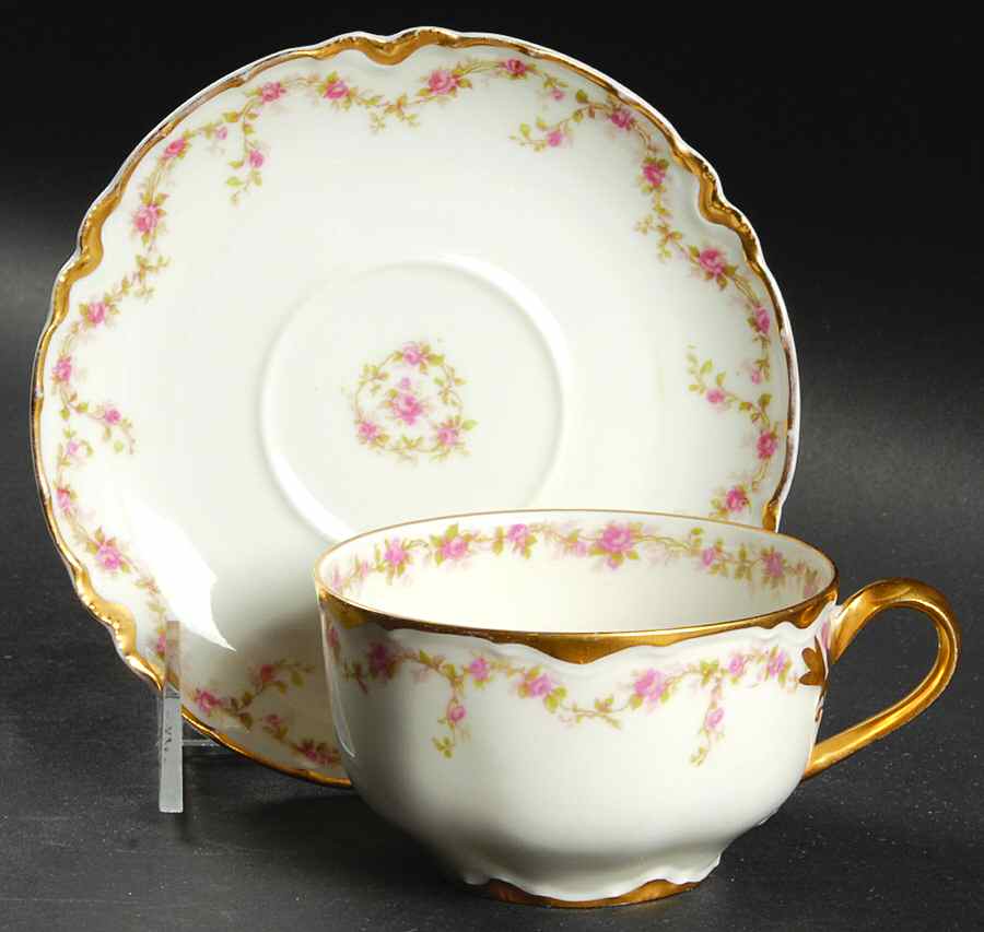 Schleiger 951 Flat Cup & Saucer Set by Haviland-1