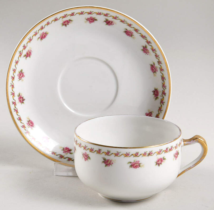 Schleiger 978 Flat Cup & Saucer Set by Haviland-1