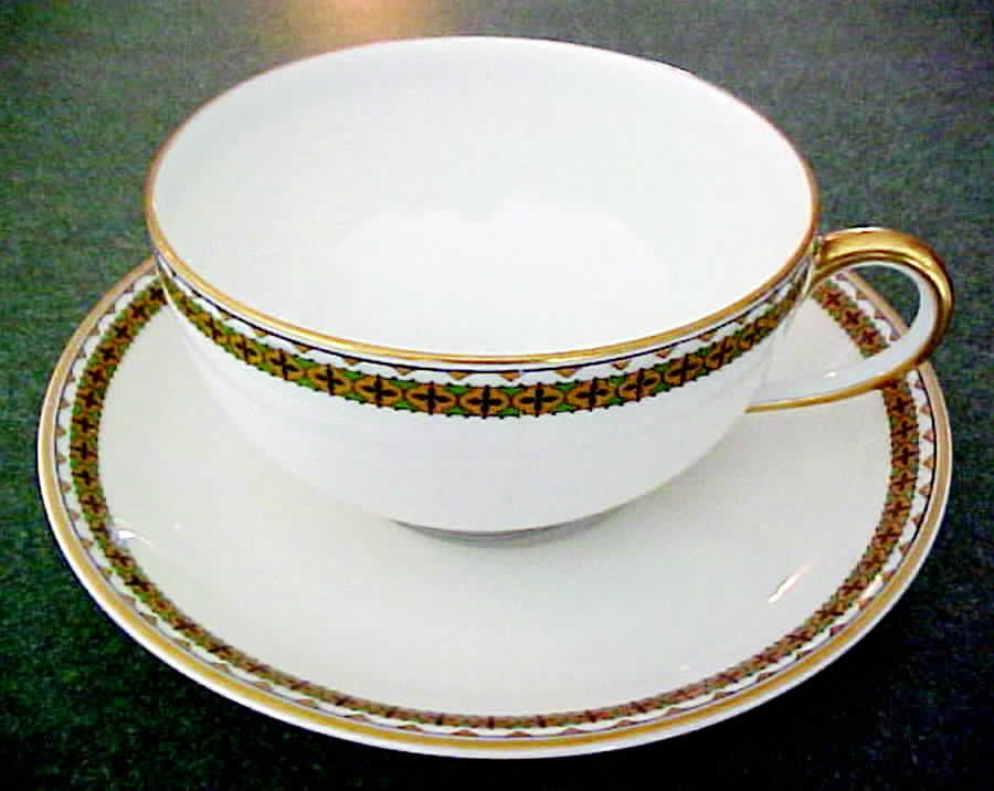 Schleiger 997 Flat Cup & Saucer Set by Haviland-1