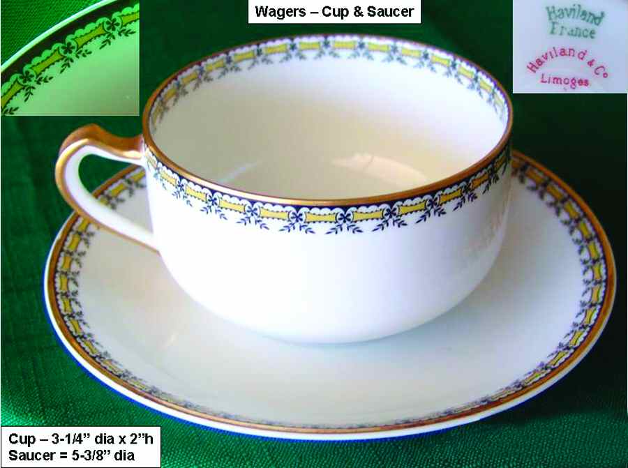 Schleiger 998 Flat Cup & Saucer Set by Haviland-1