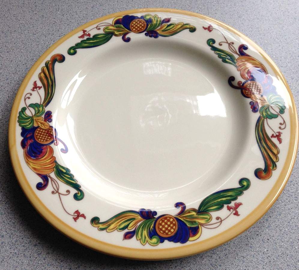Rosemaling Old Gold Dinner Plate by Homer Laughlin -1