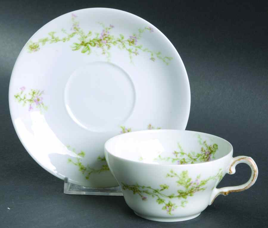 Schleiger 1024A Flat Cup & Saucer Set by Haviland-1