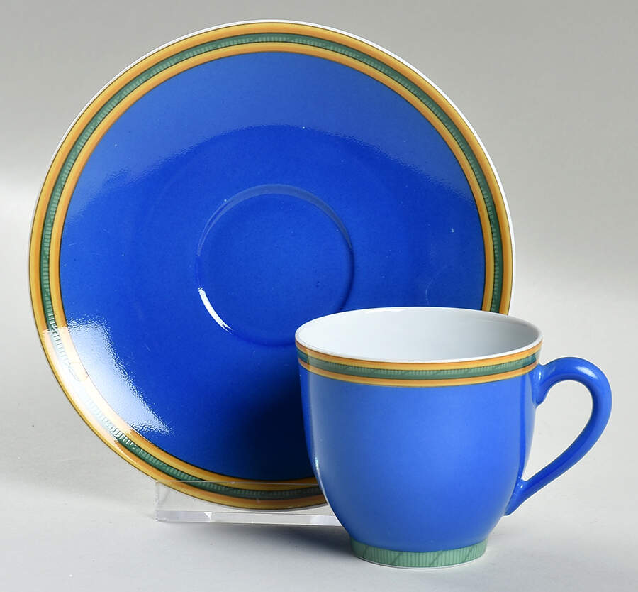 Toucans Blue Flat Demitasse Cup & Saucer Set by Hermes-1