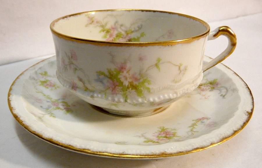 Schleiger 1055 Flat Cup & Saucer Set by Haviland-1