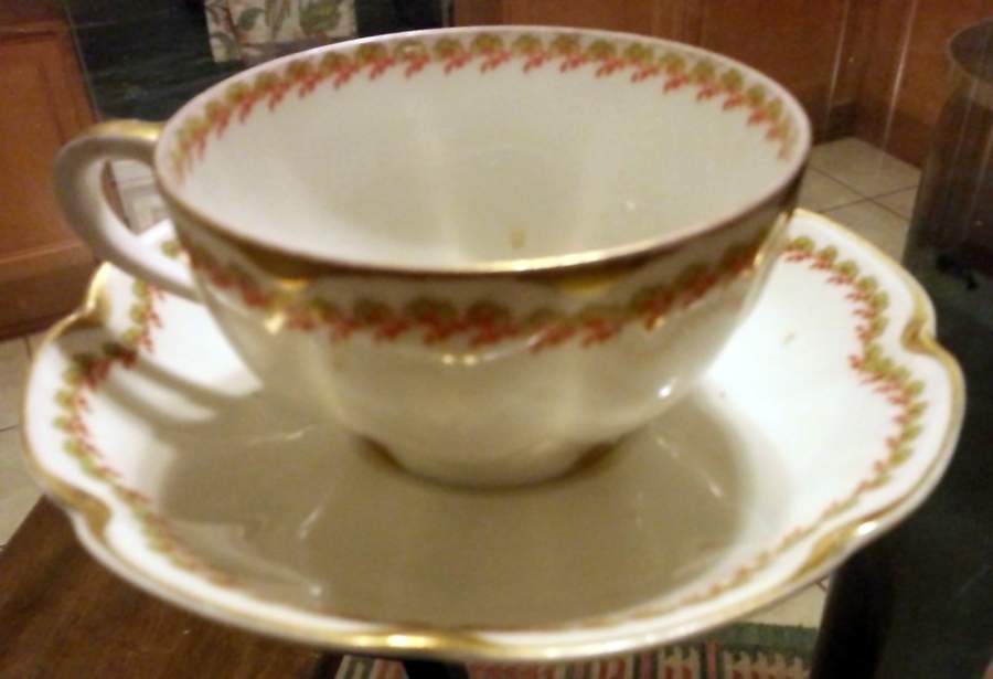 Schleiger 1085 Flat Cup & Saucer Set by Haviland-1
