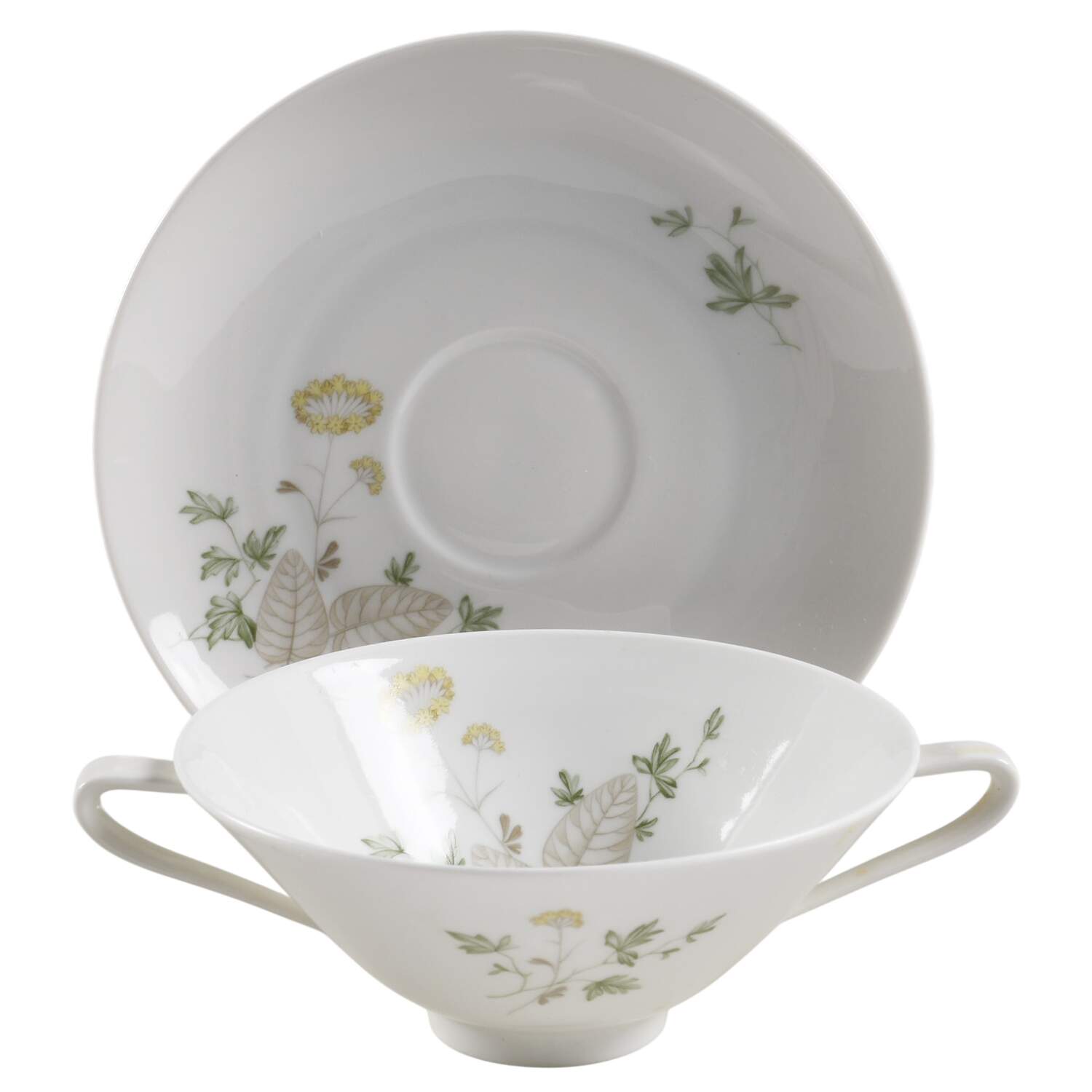 HUT905 Footed Cream Soup Bowl & Saucer Set by Hutschenreuther-1