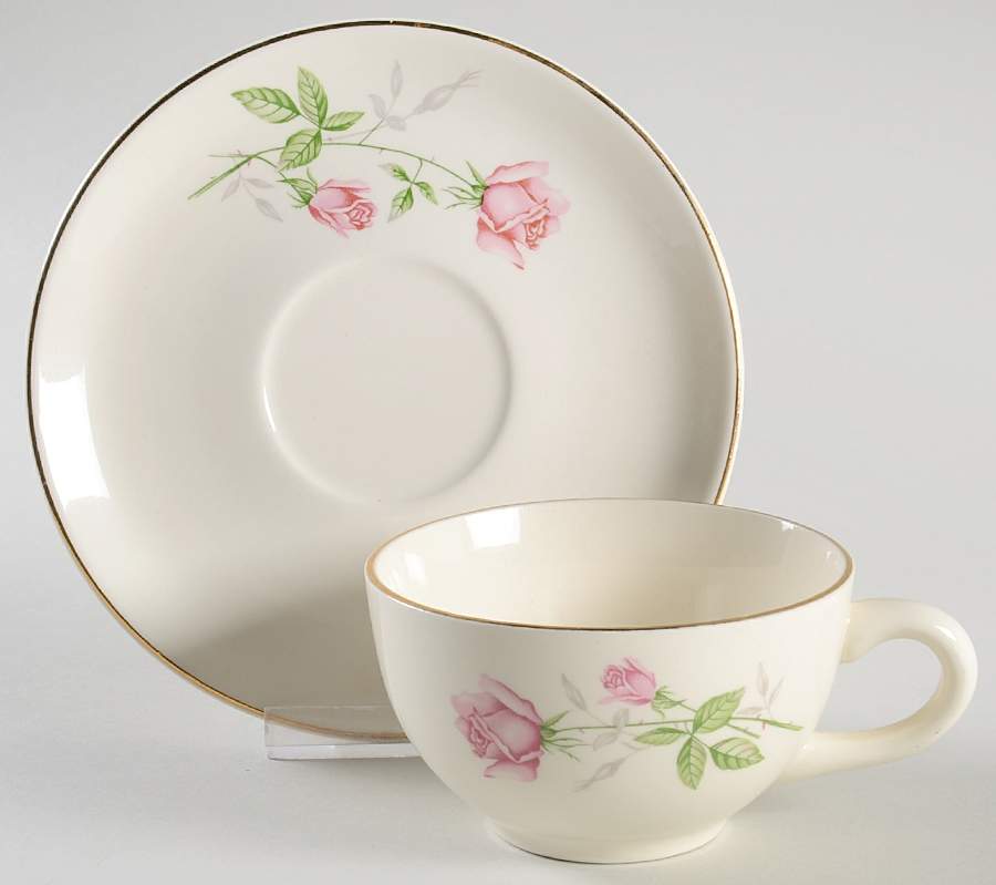 HLC3656 Flat Cup & Saucer Set by Homer Laughlin -1