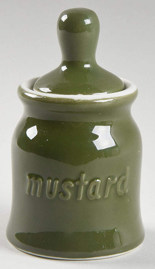 FOREST GREEN Mustard Jar & Lid by Hall-1
