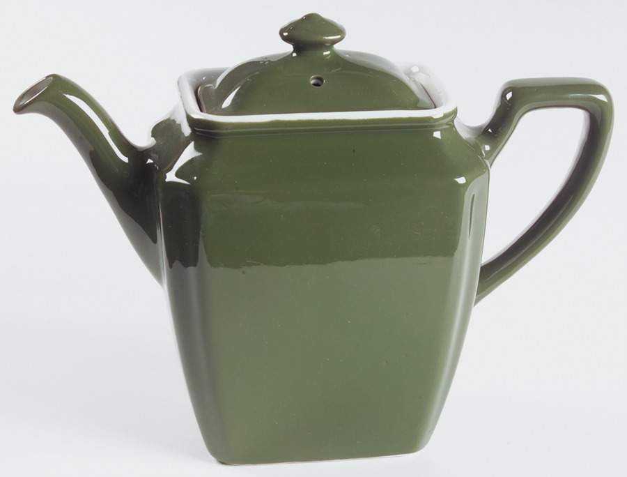 FOREST GREEN 1930s Newport Teapot & Lid by Hall-1