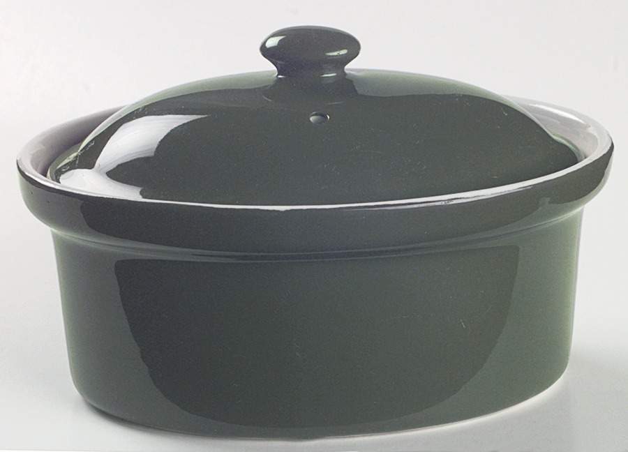 FOREST GREEN Individual Casserole & Lid by Hall-1