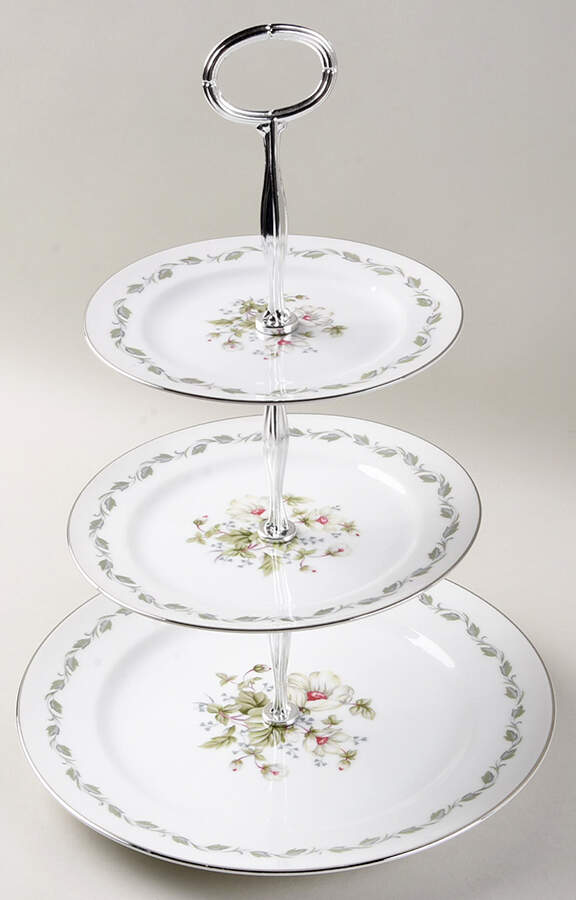Irene 13 7/8"-14 1/4" 3-Tiered Serving Tray(DP,SP,BB) HC by Hira China-1