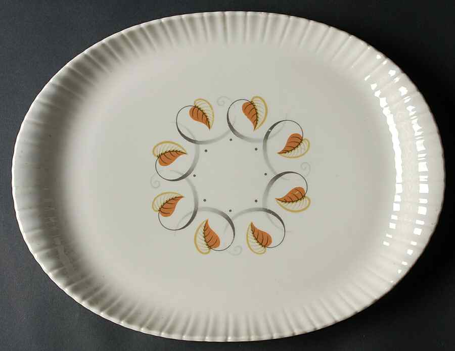 Leaf Swirl 13" Oval Serving Platter by Harker-1