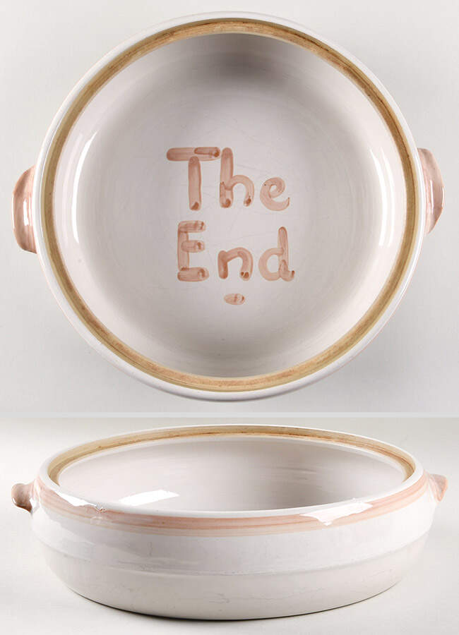 Pear and Grape Pink 4 Quart Round Casserole No Lid by M A Hadley-1