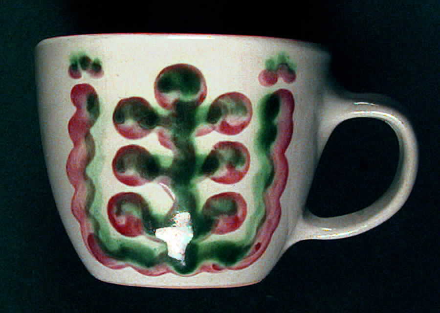 Pear and Grape Pink Flat Cup by M A Hadley-1