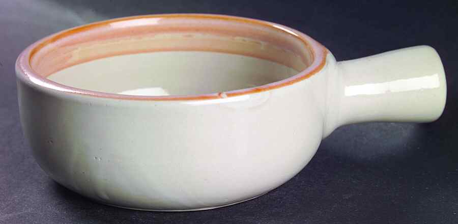 Pear and Grape Pink One Stick Handled Soup/Snack Bowl (use with SNTR11) by M A Hadley-1