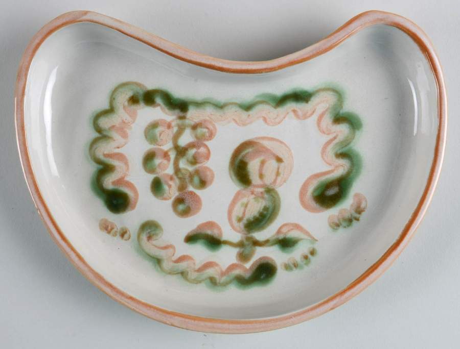 Pear and Grape Pink Crescent Salad Plate by M A Hadley-1