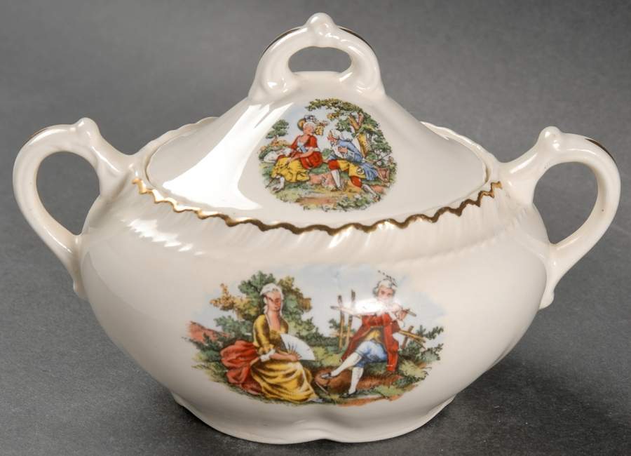 HAR86 Sugar Bowl & Lid by Harker-1