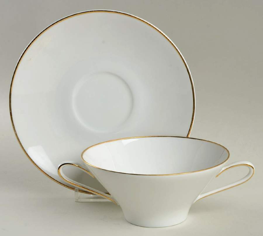 03630 Flat Cream Soup Bowl & Saucer Set by Hutschenreuther-1