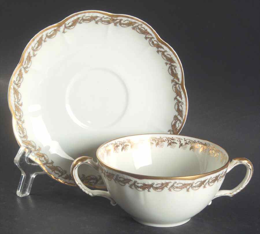 Schleiger 566-1 Flat Bouillon Cup & Saucer by Haviland-1