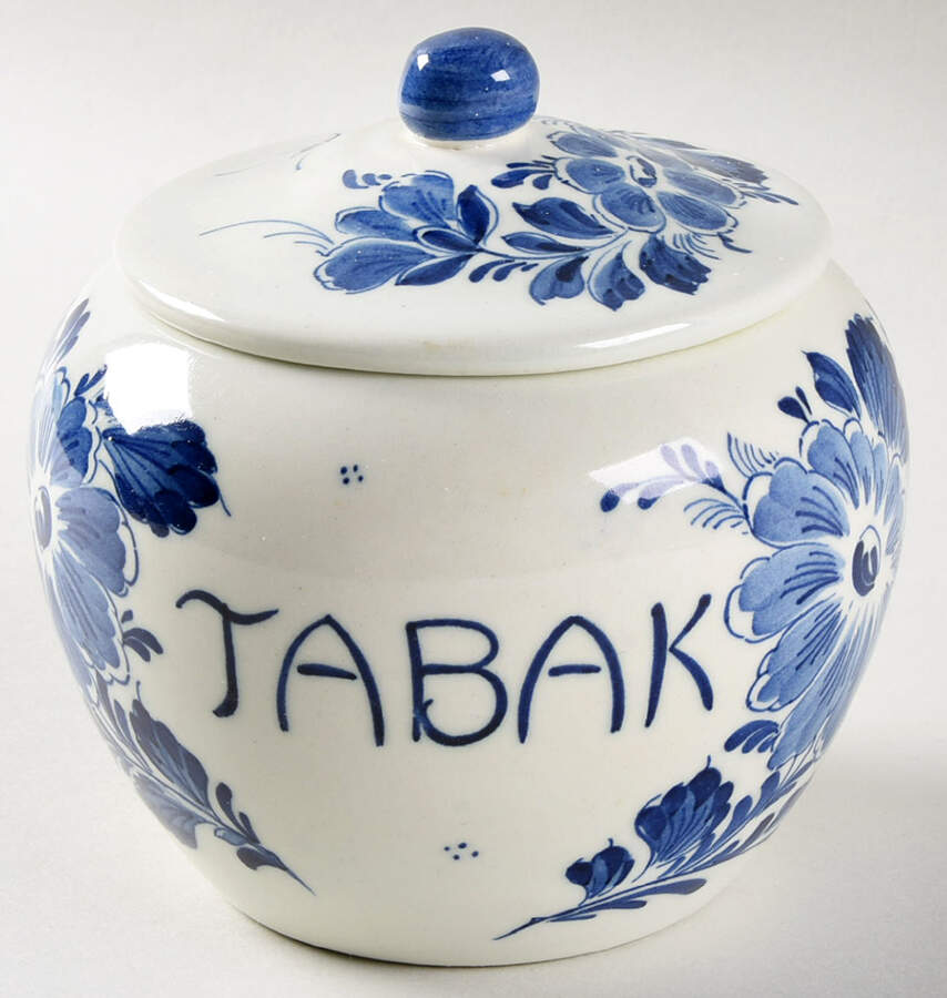 Delfts Blue Tobacco Jar & Lid by Holland-1