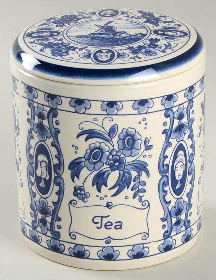 Delfts Blue Tea Canister & Lid by Holland-1
