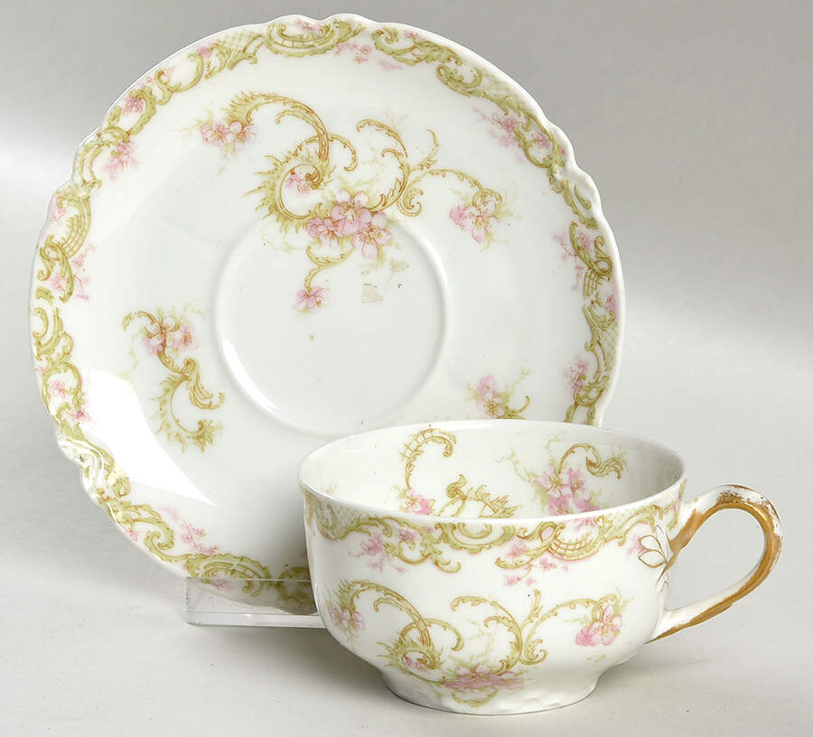 Schleiger 910d Flat Cup & Saucer Set by Haviland-1