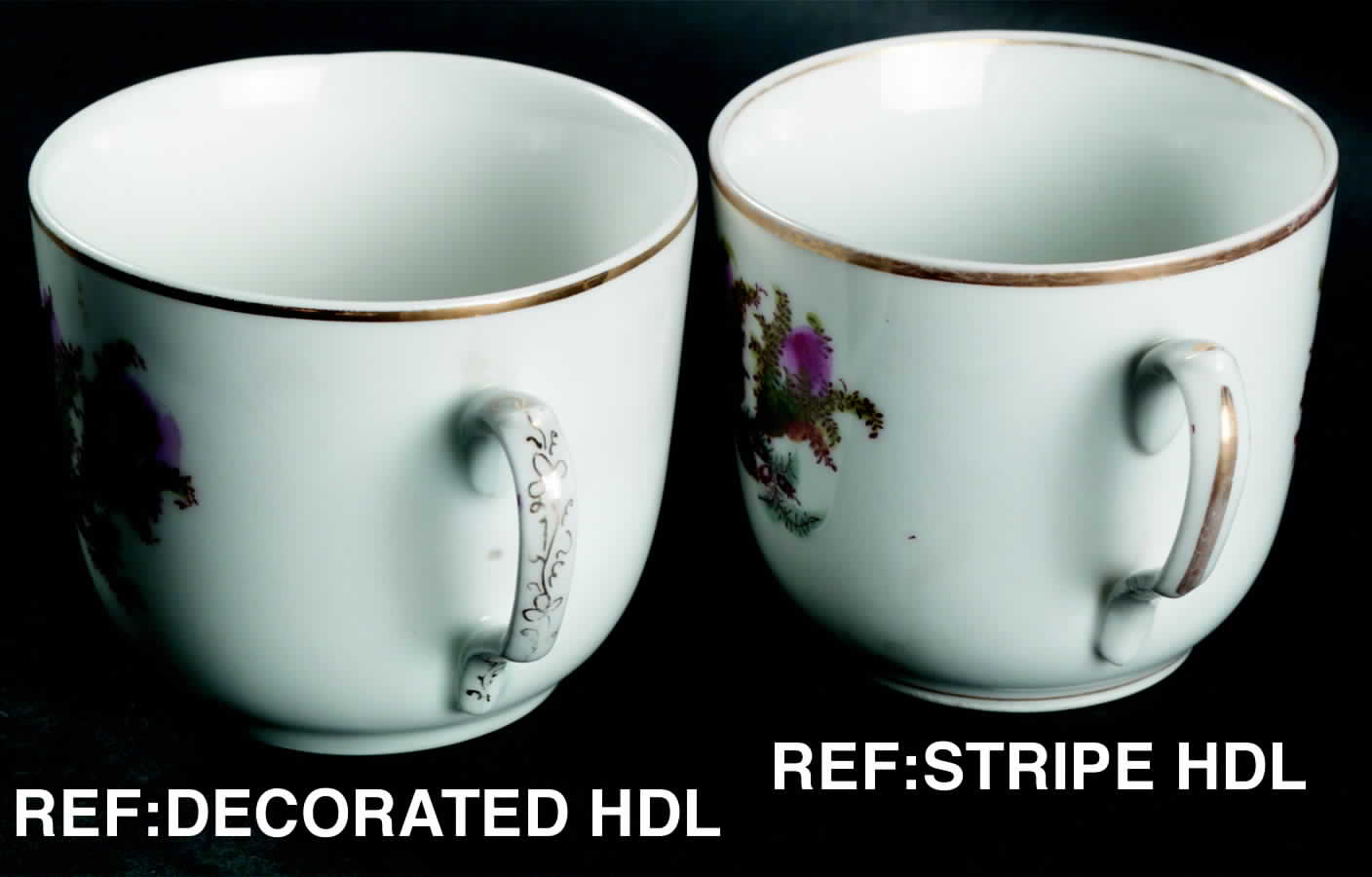 Moss Rose (Gold Trim, No Verge) Flat Cup & Saucer Set by Haviland-1